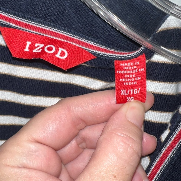 Izod black and white stripe golf polo - Picture 3 of 5